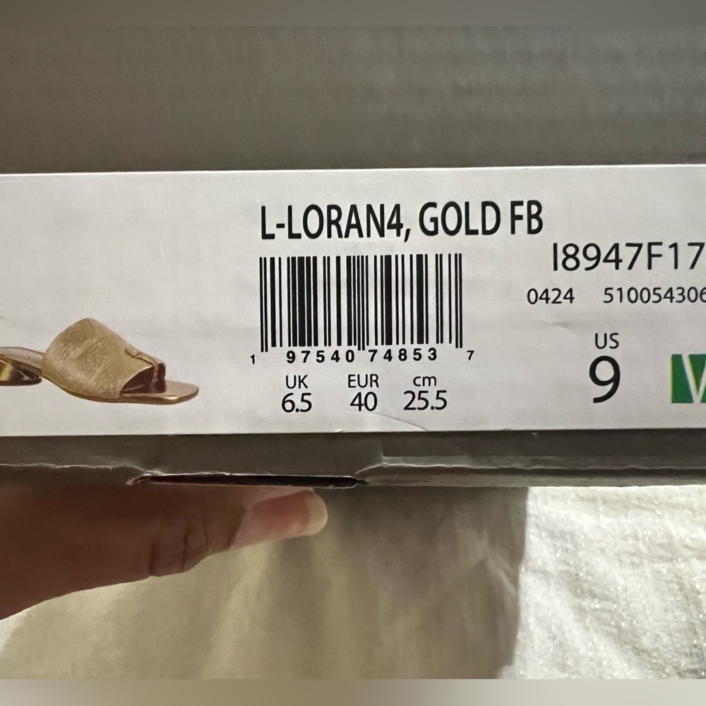 NEW Franco Sarto Women's Loran Block Heel Slide Sandal - Size 9 Gold - Picture 9 of 9